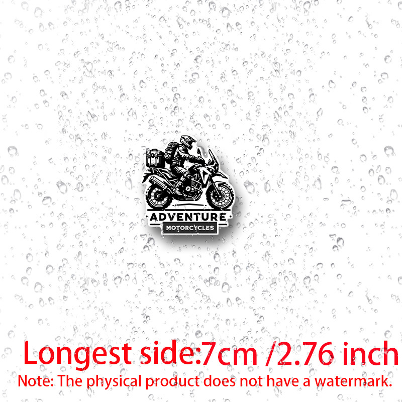 TEMU Pegatina de diseño de motociclista de – Moto de ADV Touring, calcomanías para portátiles, botellas de agua, teléfonos, coches, camiones,