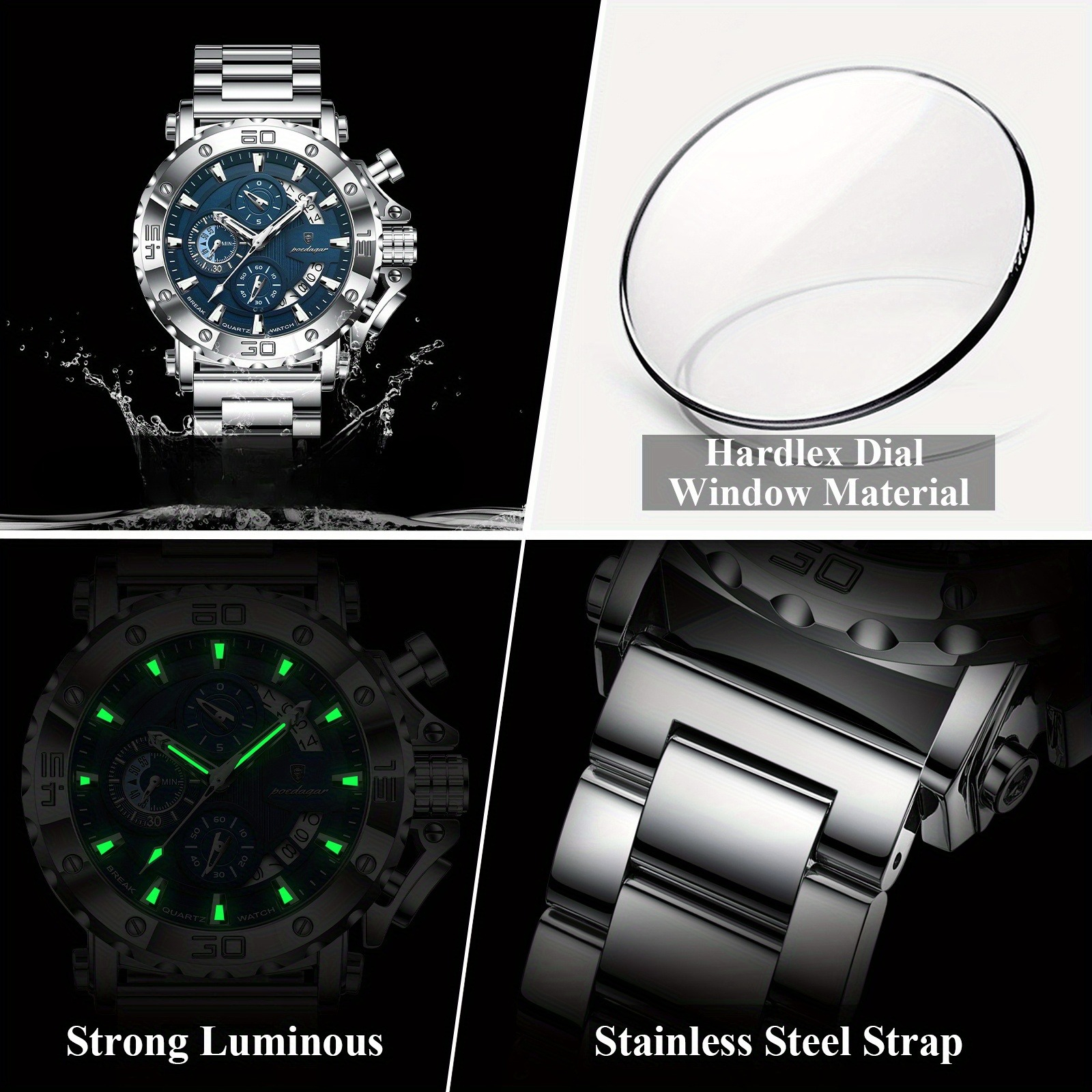 POEDAGAR Premium Business Style Men's Quartz Watch