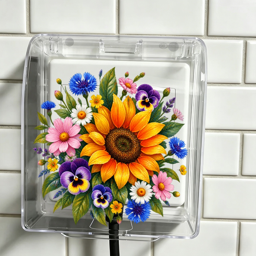 Sunflower Outlet Cover with Peel & Stick Adhesive