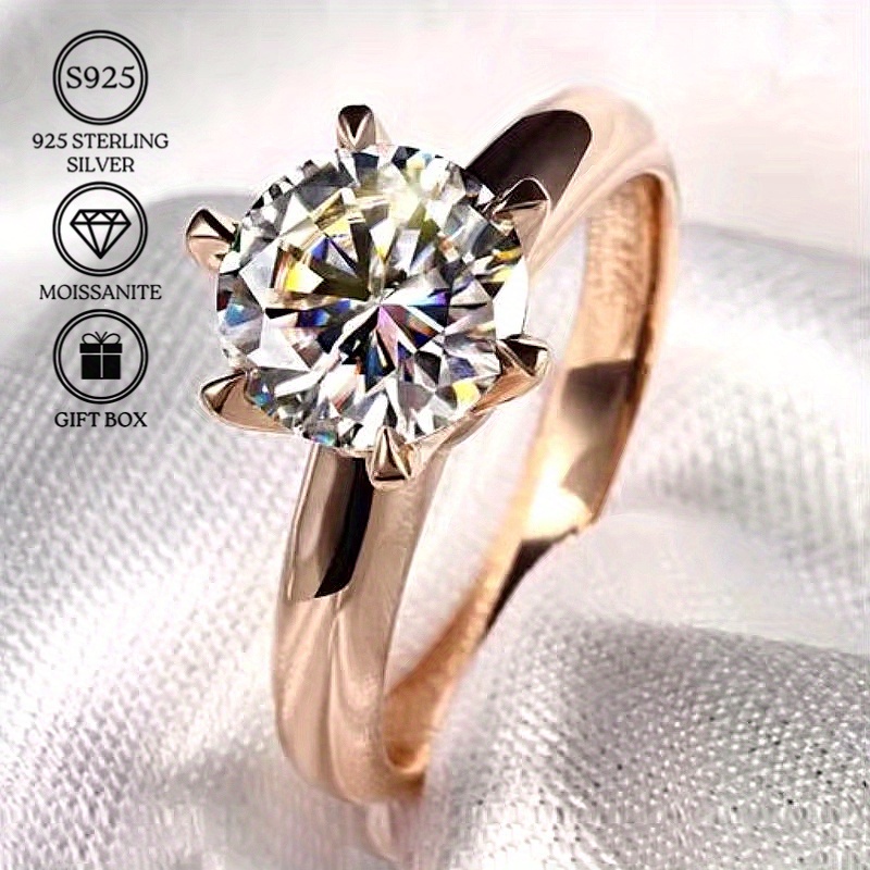 1 /2/  S925 Moissanite Wedding Ring, Simple and Fashionable,   Engagement Gift for Wedding Anniversaries, Suitable for Wearing on   Occasions.
