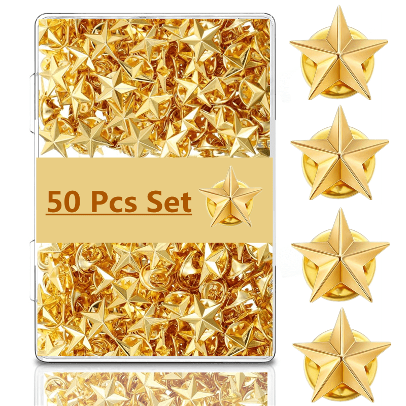 TEMU 50pcs Set Star Badge Lapel Pin Pins For Backpacks Star Badge Pins Labor Day Memorial Day Stars Brooches 250 Years Usa