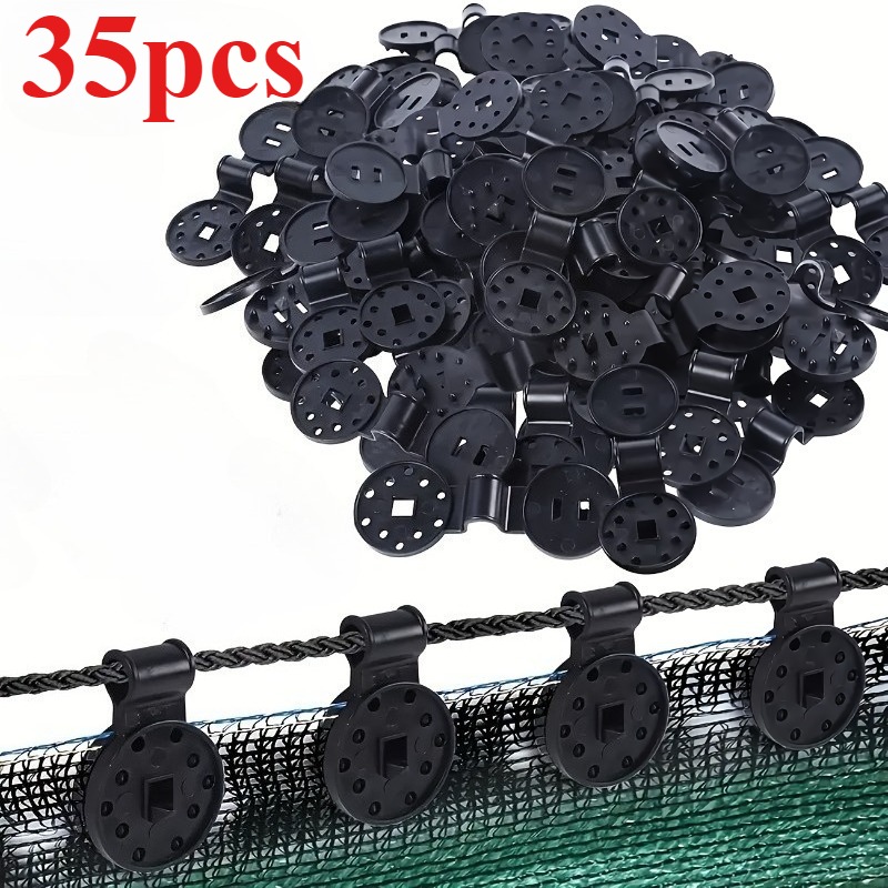 TEMU 35pcs Clip de filet d'ombrage détachable, crochet d'installation de clôture domestique, pince de filet d'ombrage de film de serre réutilisable,