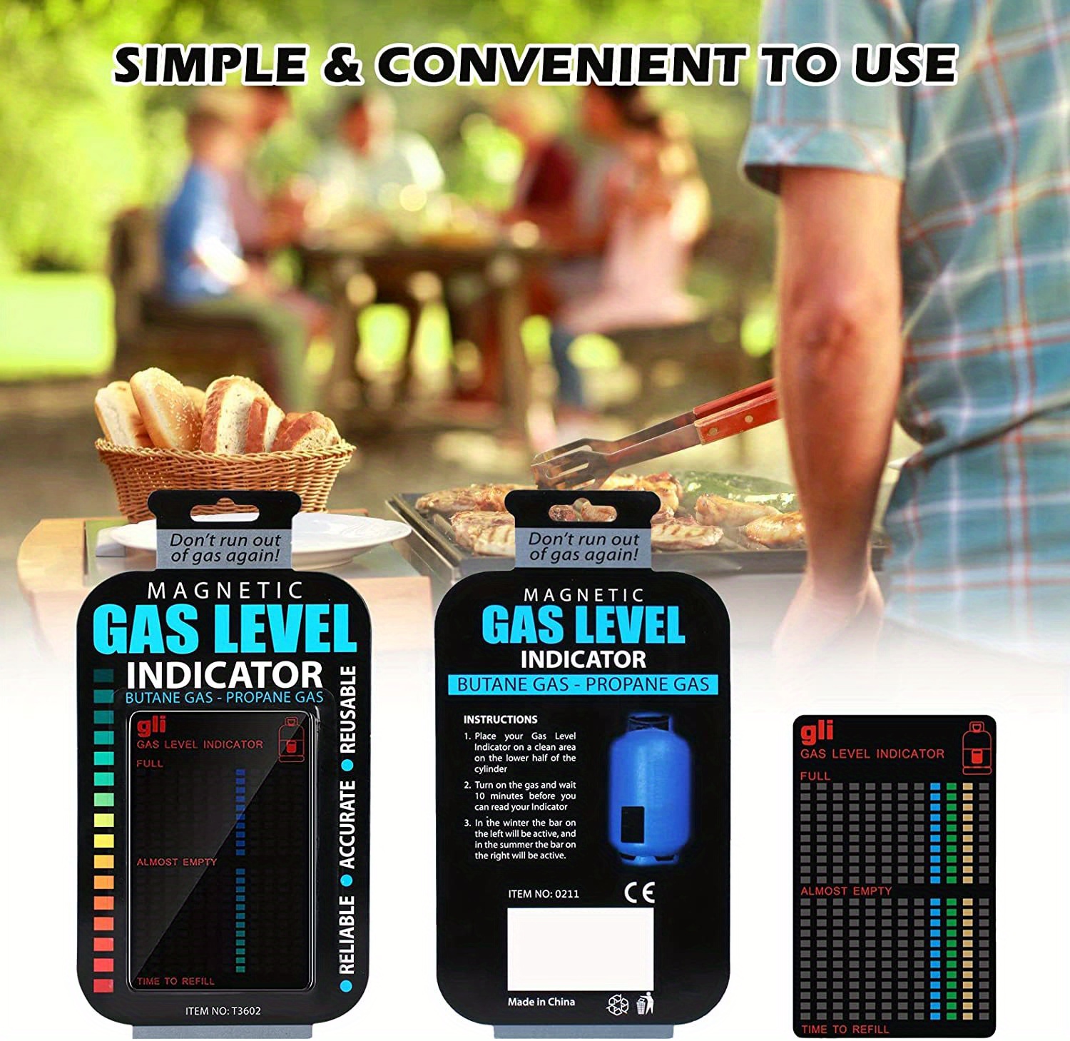 1 Indicador magnético de nivel de gas, 1pc, indicador de nivel de propano reutilizable, tarjeta de sensor de nivel de combustible de propano, indicadores de nivel de medidor de propano para tanque de propano, cocina doméstica