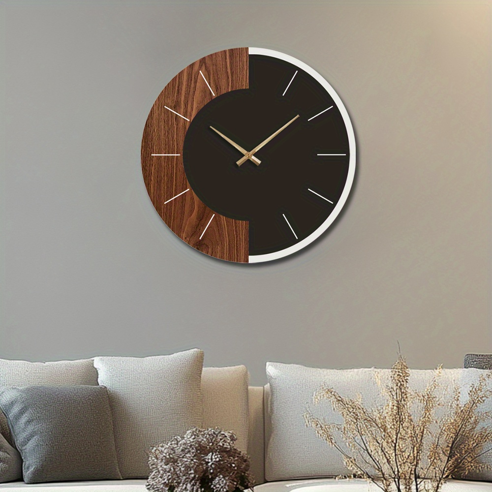 Artistic Silent Round Wall Clock Made of Wood, Battery-Operated, Perfect for Home Decoration in Sizes 14, 16, And 45.72 cm. Ideal for Enhancing The Decor of Kitchens, Living Rooms, Bedrooms, And Offices