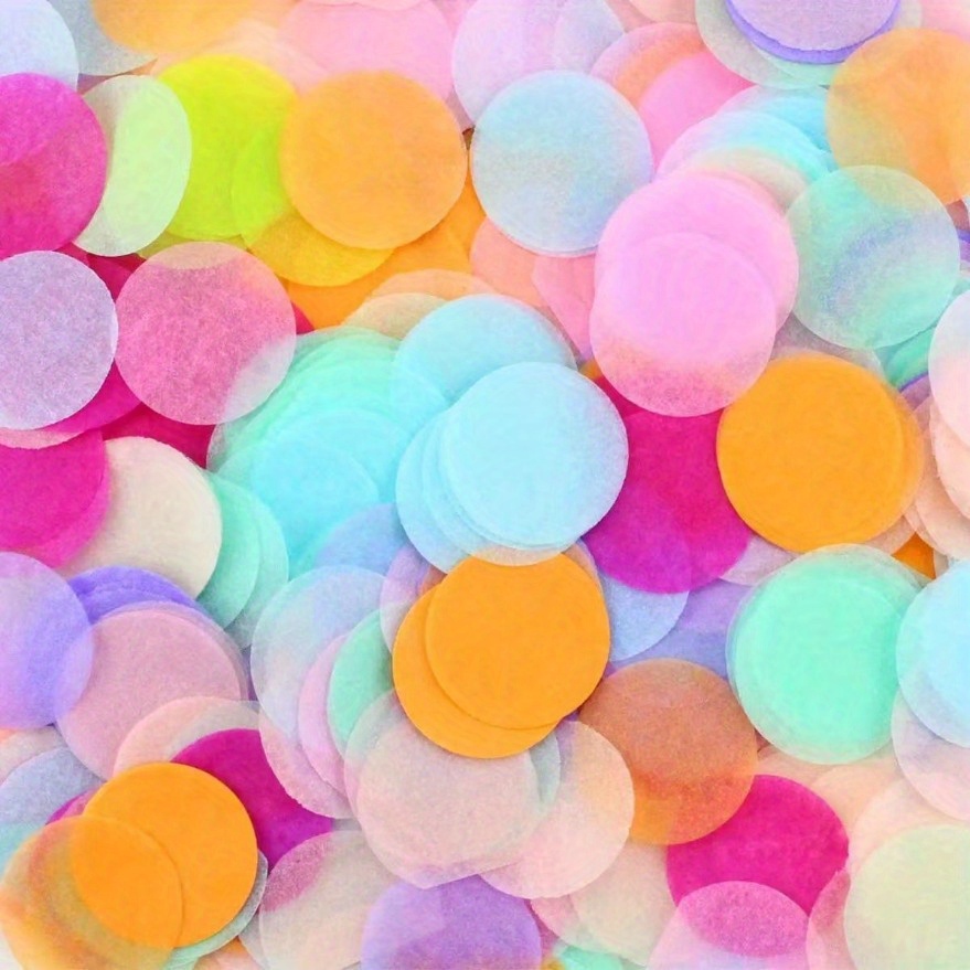 1500pcs, 1 Inch Multicolor Round Tissue Confetti (mixed Colors, 0.),for Christmas, Halloween
