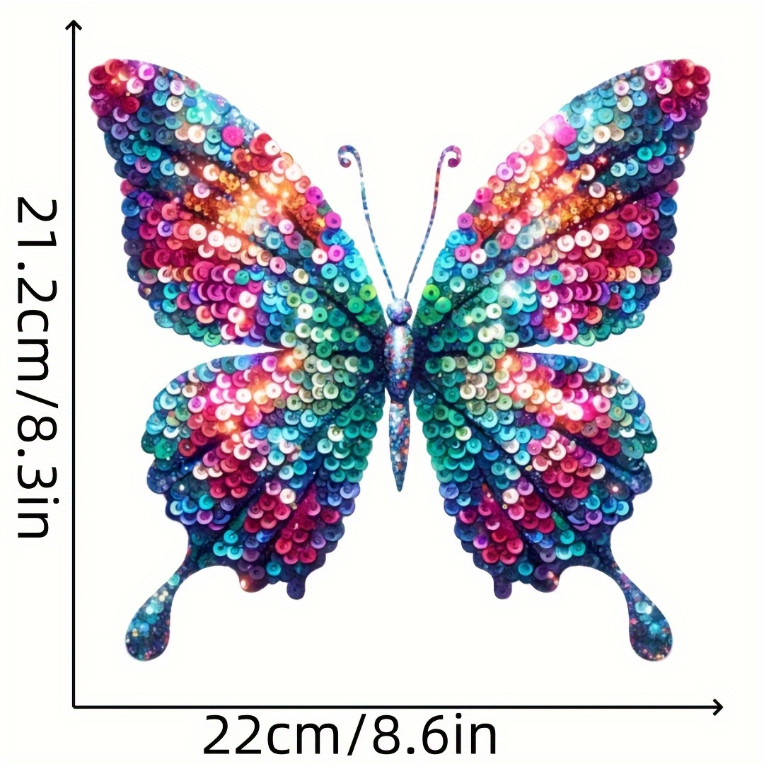 TEMU 4pcs-colorful Glitter Themed Heat Transfer Patches, Durable Plastic, Washable And Easy To Iron On, Suitable For T-shirts, Sweatshirts, Jeans,