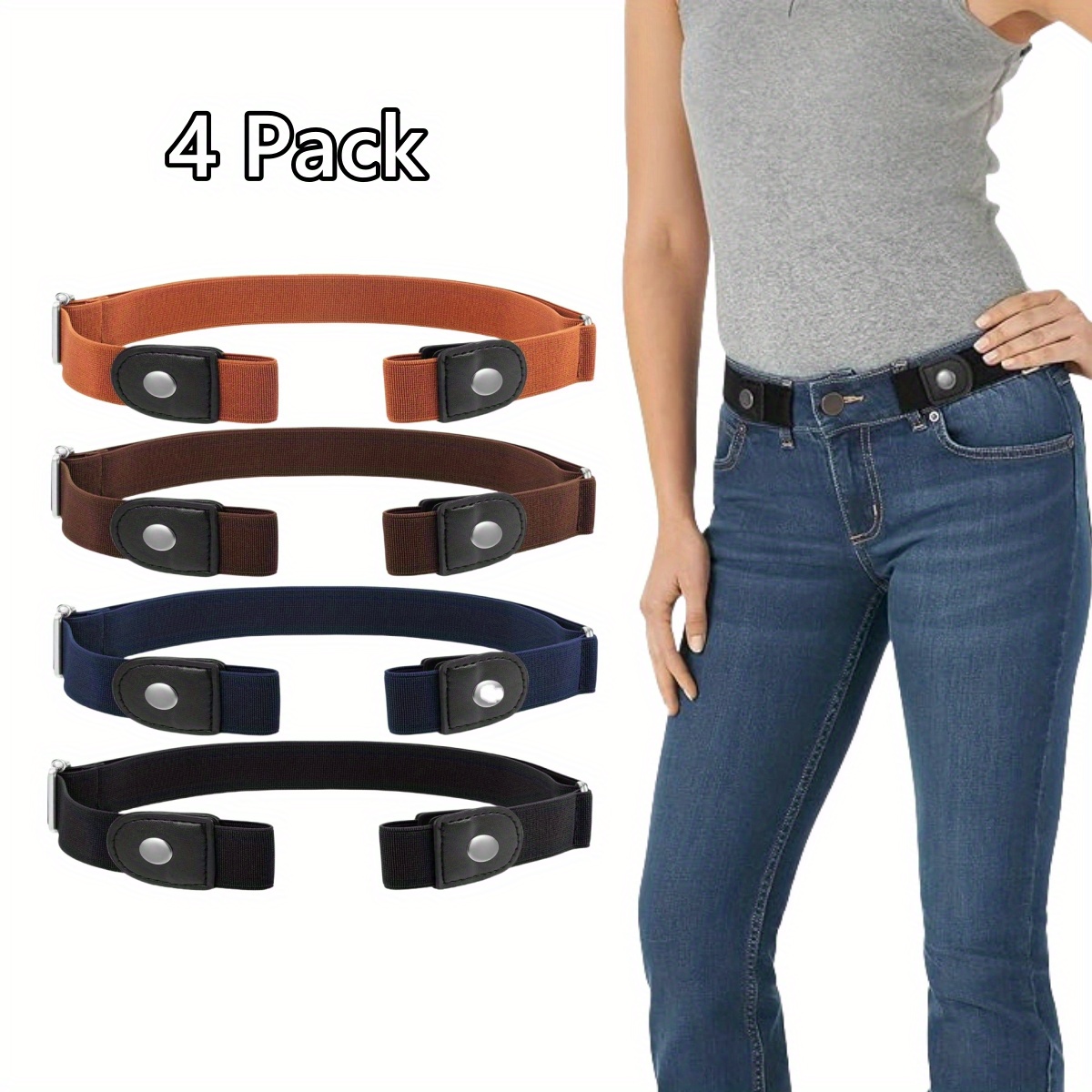 2pcs no stretch belt women men no show elastic - Temu display picture 2