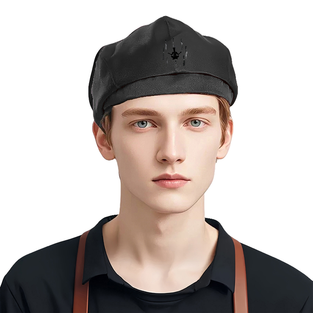 TEMU 1pc Kitchen Cooking Beret - Fashion Retro Style Hotel Chef Hat, Suitable For Spring And Autumn