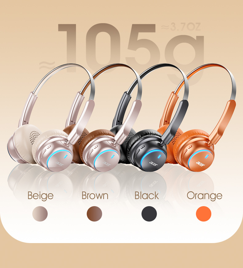 [Acer 2026 New Release] OHR645 Over-Ear Earphones, 3D Spatial Audio, 30 Hours of Music Playback, Soft And Comfortable Memory Foam Ear Cushions, Adjustable Headband, Multi-Device Compatibility, Ideal for Gaming, Sports, Music And Fitness