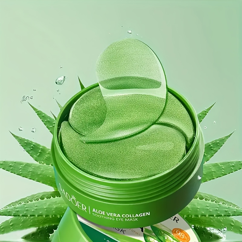60 Stck SADOER Aloe Vera & Kollagen Gel-Formende Augenmasken   Feuchtigkeitsspendende Straffende * fr alle Hauttypen, dunkle Augenringe &  Falten, Augen