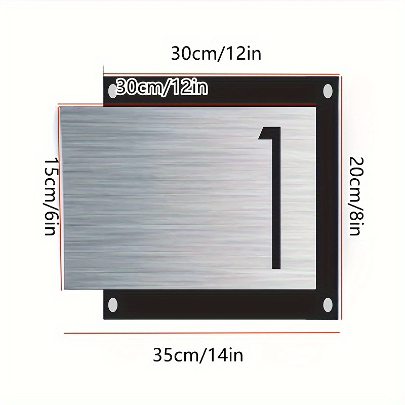 TEMU 1pc Modern Dual-layer Acrylic Address Sign, Customizable Door Number For Apartments And Hotels, Exam-ready Marker, Easy Wall Mount, No Power