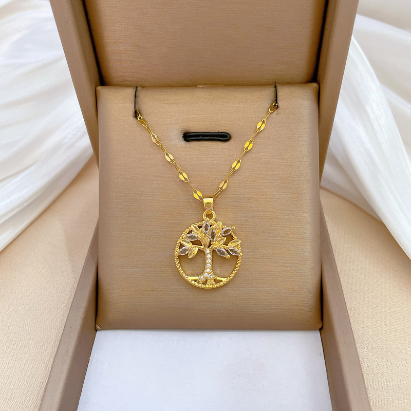 life stainless steel chain necklaces women golden Temu United