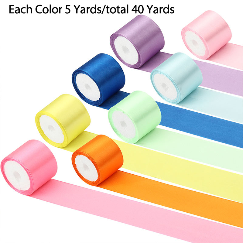 TEMU Ruban de 4 cm/1,57 pouces, 8 rouleaux/40 yards, cadeaux pour la Saint-Valentin, emballage cadeau, décoration d'artisanat, mariage, fête