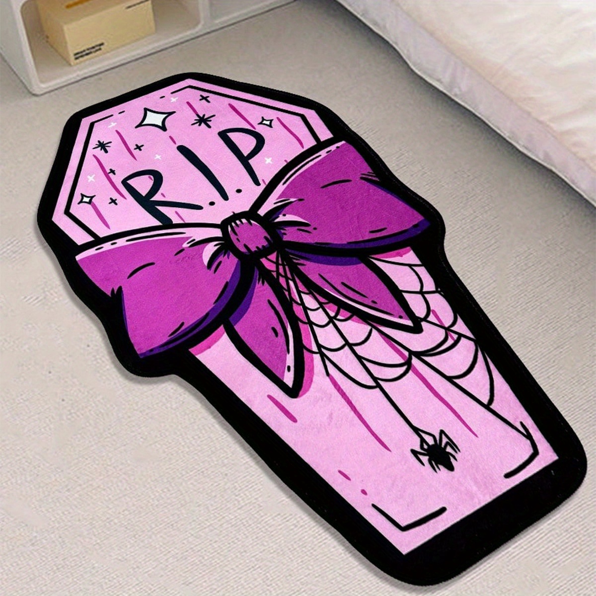 halloween coffin shaped pink bow rip design thick Temu Denmark