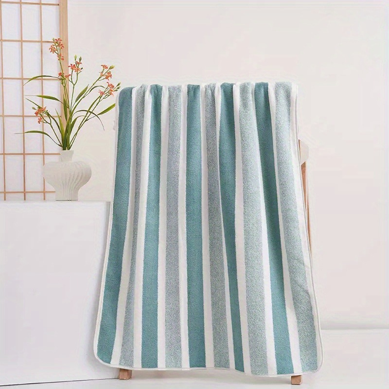 TEMU Toalla de baño 1, toalla de baño con de rayas, de secado rápido, adecuada para uso diario, toalla de ducha, toalla ultrasuave, ideal para baños