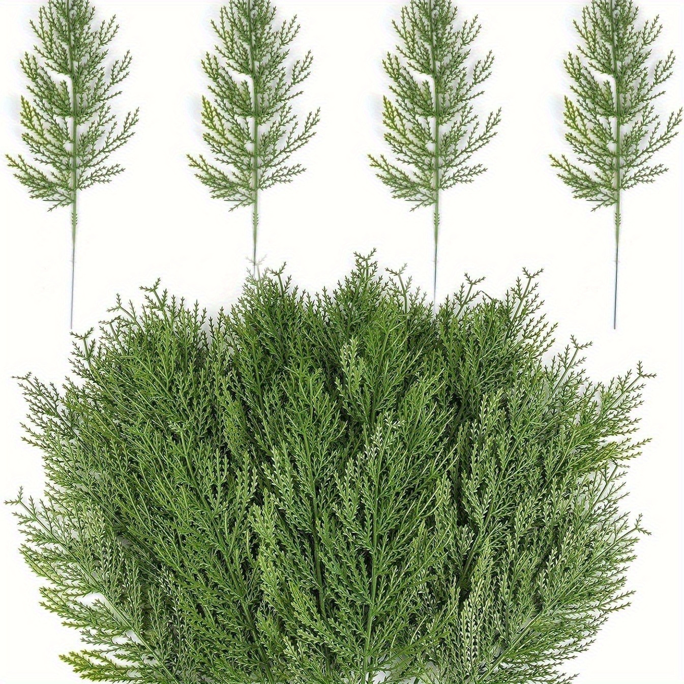 90pcs Artificial Pine Tree Branches- 13. 7- Inch False Branches- For Diy Flower Garlands, Christmas Decorations, And Home Gardening Decorations