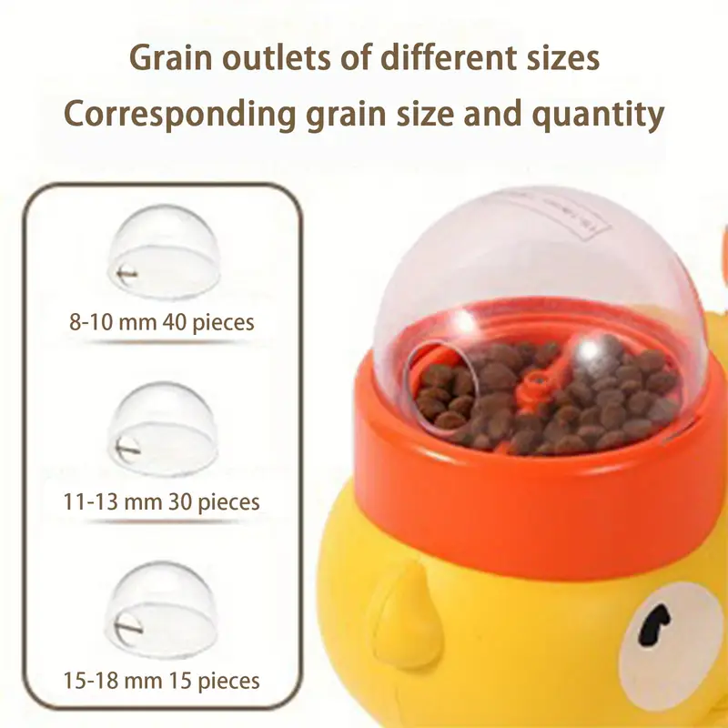 interactive slow feeder duck puzzle bowl for small to medium dogs anxiety boredom yellow with orange cap non electric pet enrichment toy interactive dog bowl duckthemed feeder pet bowl details 6
