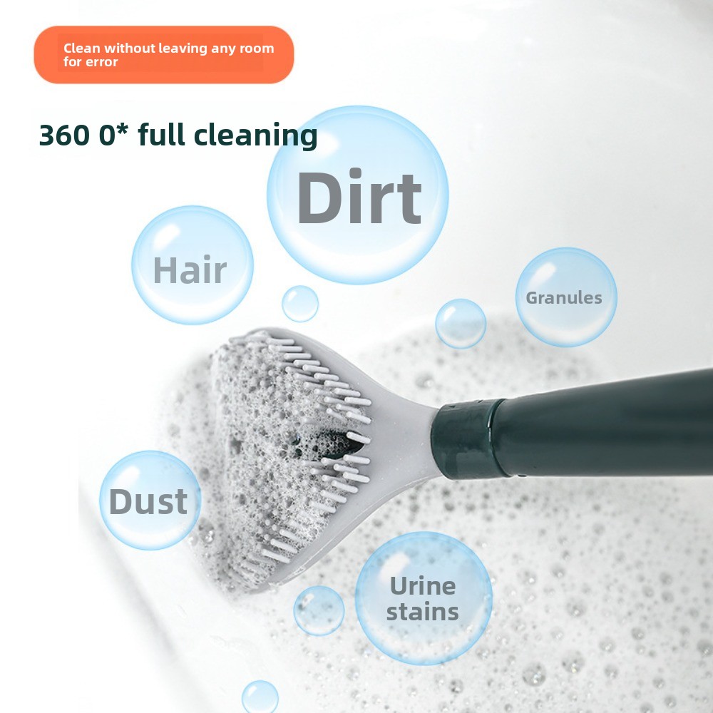 wall mounted automatic liquid dispensing toilet brush with flexible head no drill installation suitable for bathroom hygienic hands free operation scratch resistant suitable for glazed   toilet seat cleaning 10