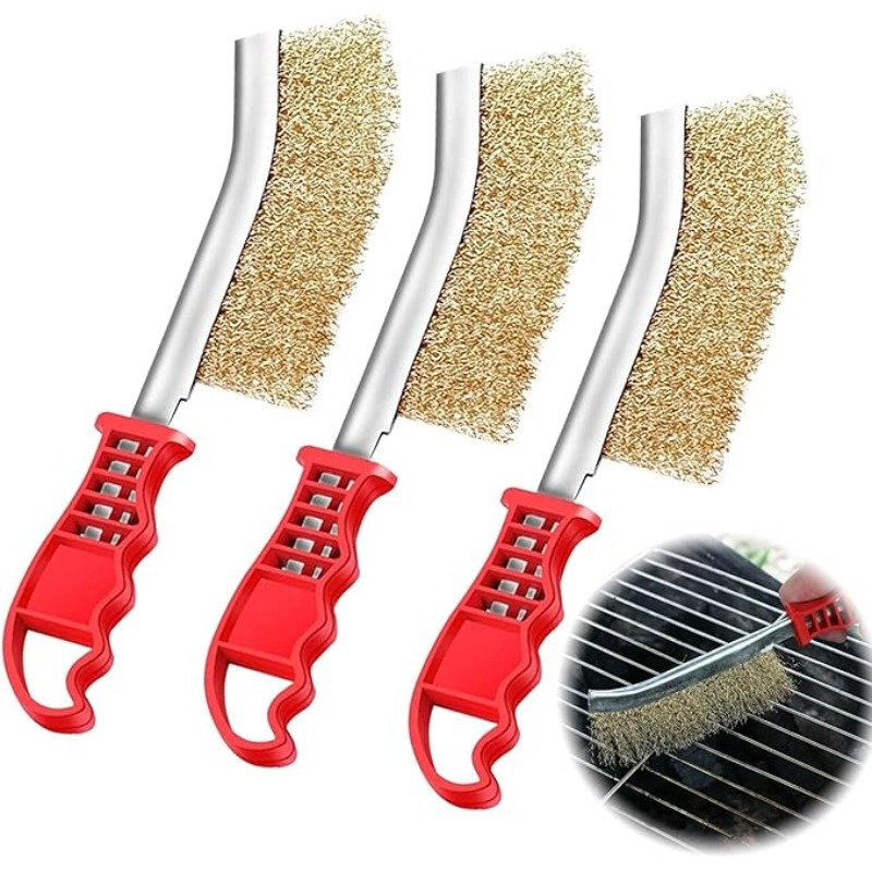 

3- Steel Brushes For Cleaning - Metal Bristle For , & Residue Removal