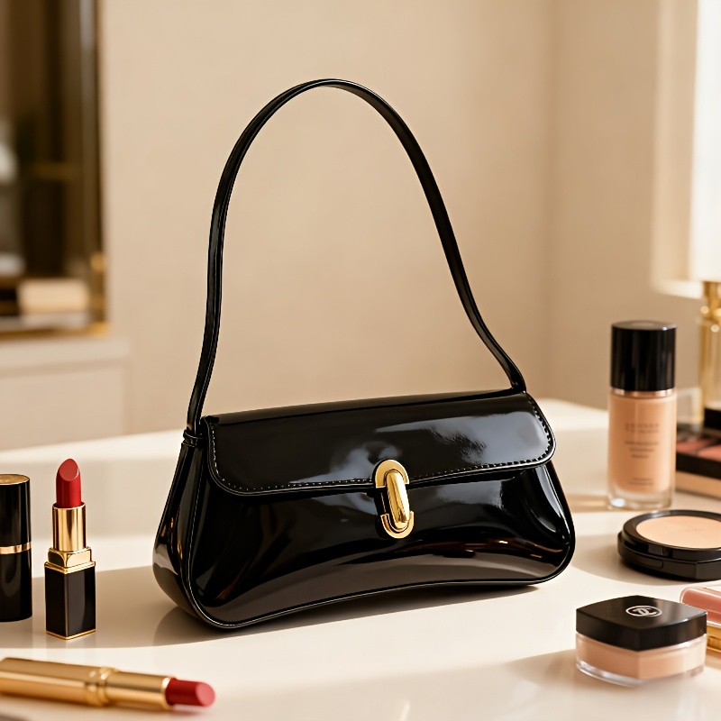 TEMU Elegante borsa trapuntata da donna con lucchetto e tracolla rimovibile - Borsa a tracolla per feste e uso , design resistente, meccanismo di ,