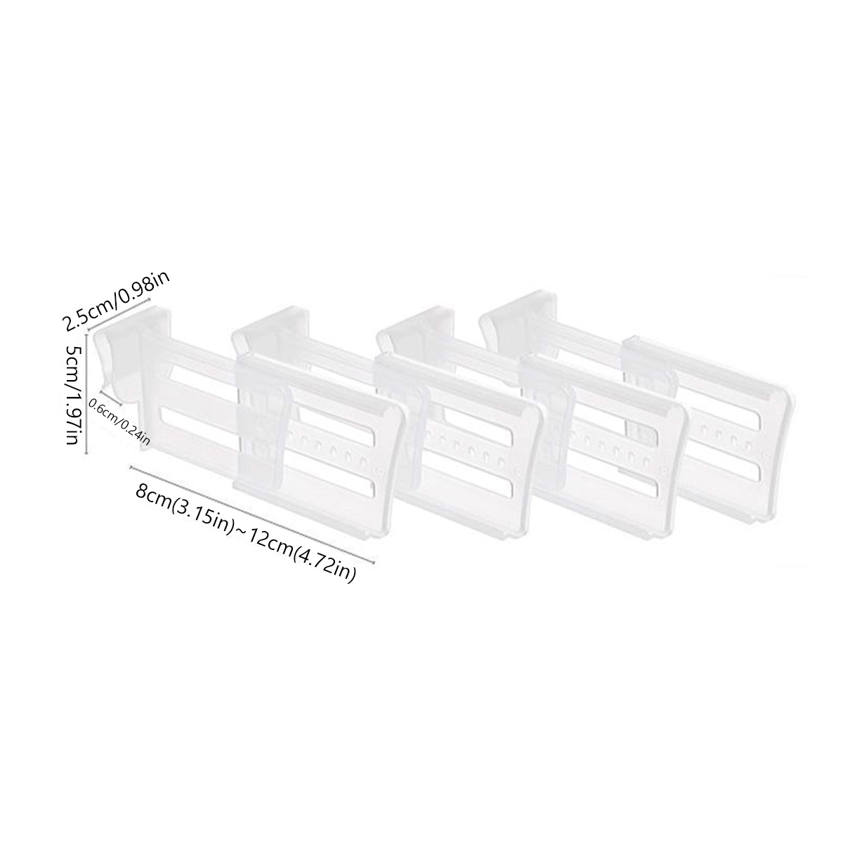 4pcs Home Kitchen Refrigerator Divider Clips Refrigerator Side Door Divider Storage Buckles Adjustable Fixed Clips Home Organization Tools 4.72in