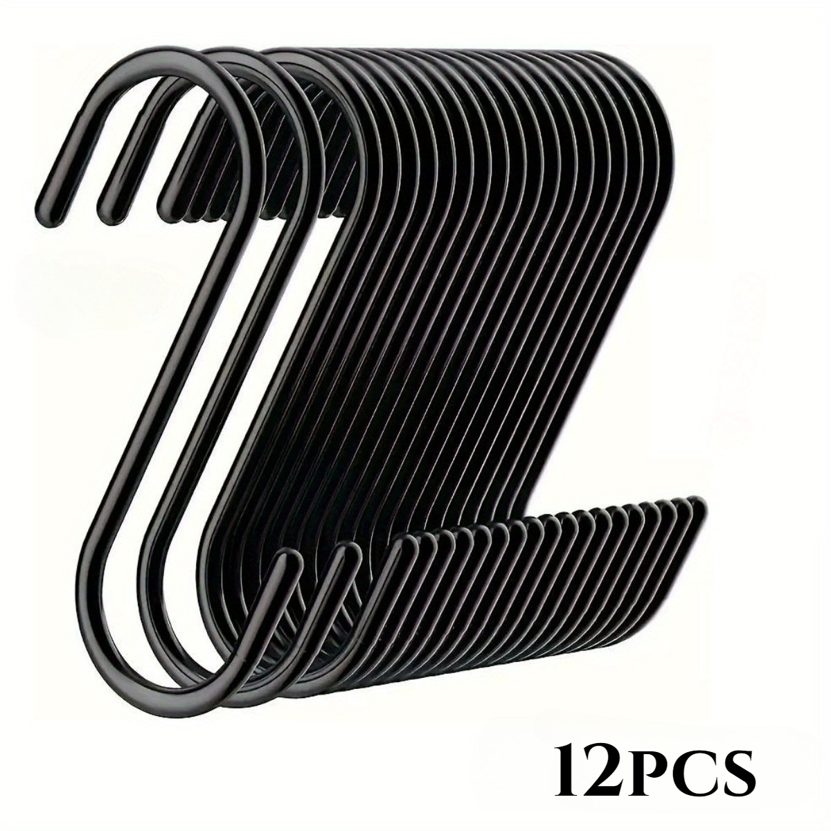 TEMU 12pcs Durable Stainless Steel Hooks - , Non Slip, Long-lasting, Suitable For Plants, Wardrobes, Gardens, And Kitchen Items, Practical Hooks That