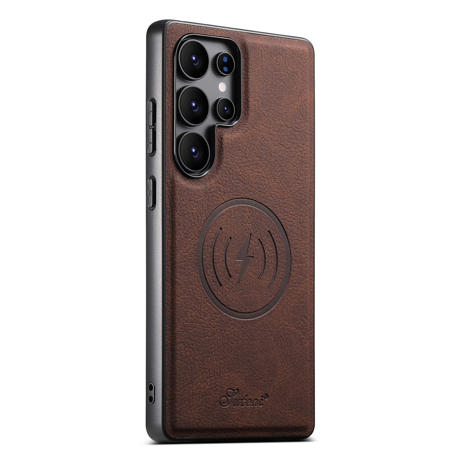 TEMU Phone Case: H19 Series Lychee Texture High-end Business Magnetic Snap Lightning Pattern   2-in-1 Magnetic Card Holder Phone Case, Suitable For