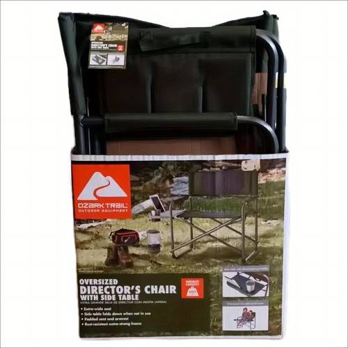 oversized green 600d polyester chair with side table heavy duty foldable camping chair 600lb capacity lightweight 13 2lbs carry handle xl seat for outdoor beach backyard camping chairs for adults foldable design powdercoated
