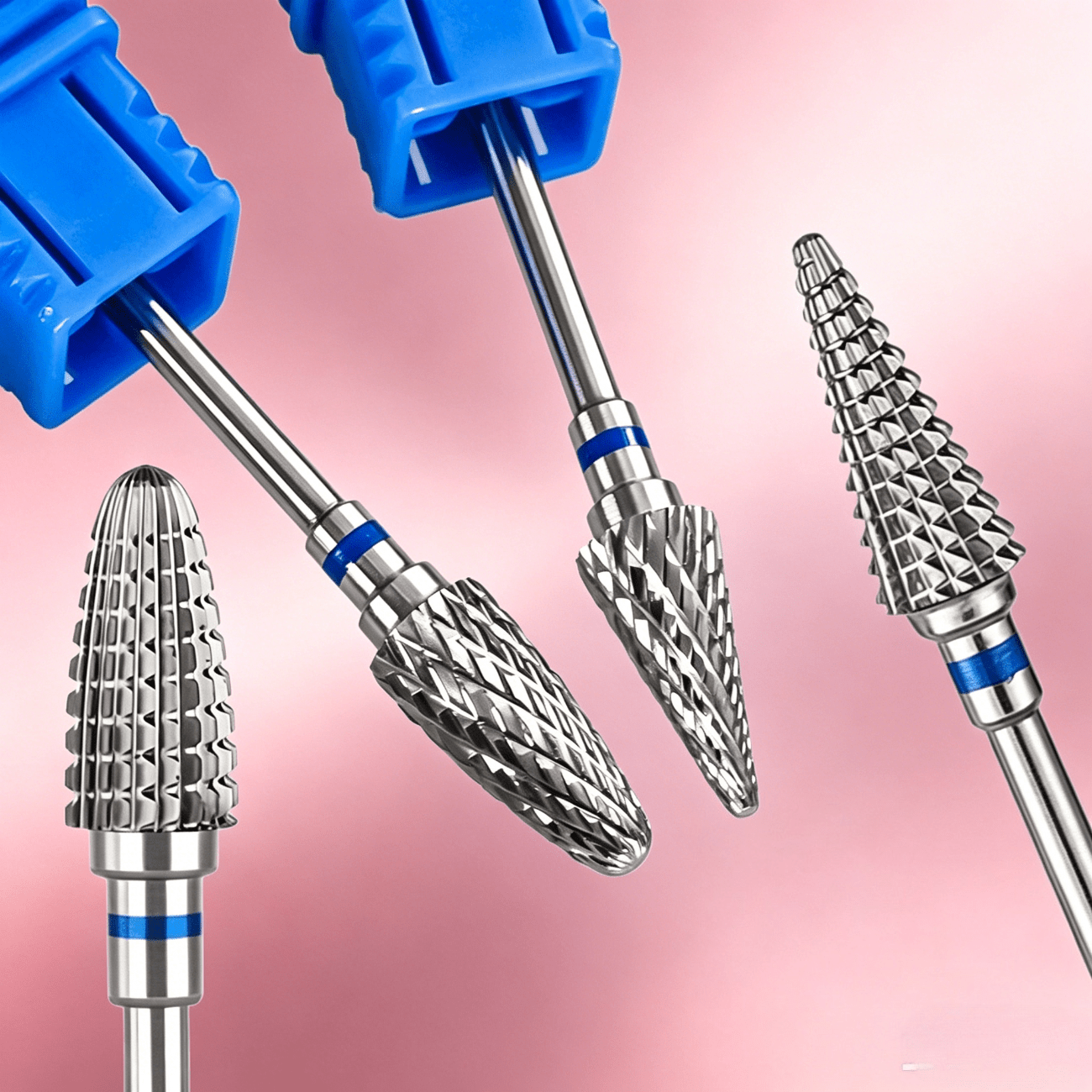 TEMU 4pcs Straight/triangular For Nail Drill Bit Set, Acrylic Gel Foot Removal Agent, For Nail Polishing Head For Polishing Dead Skin,