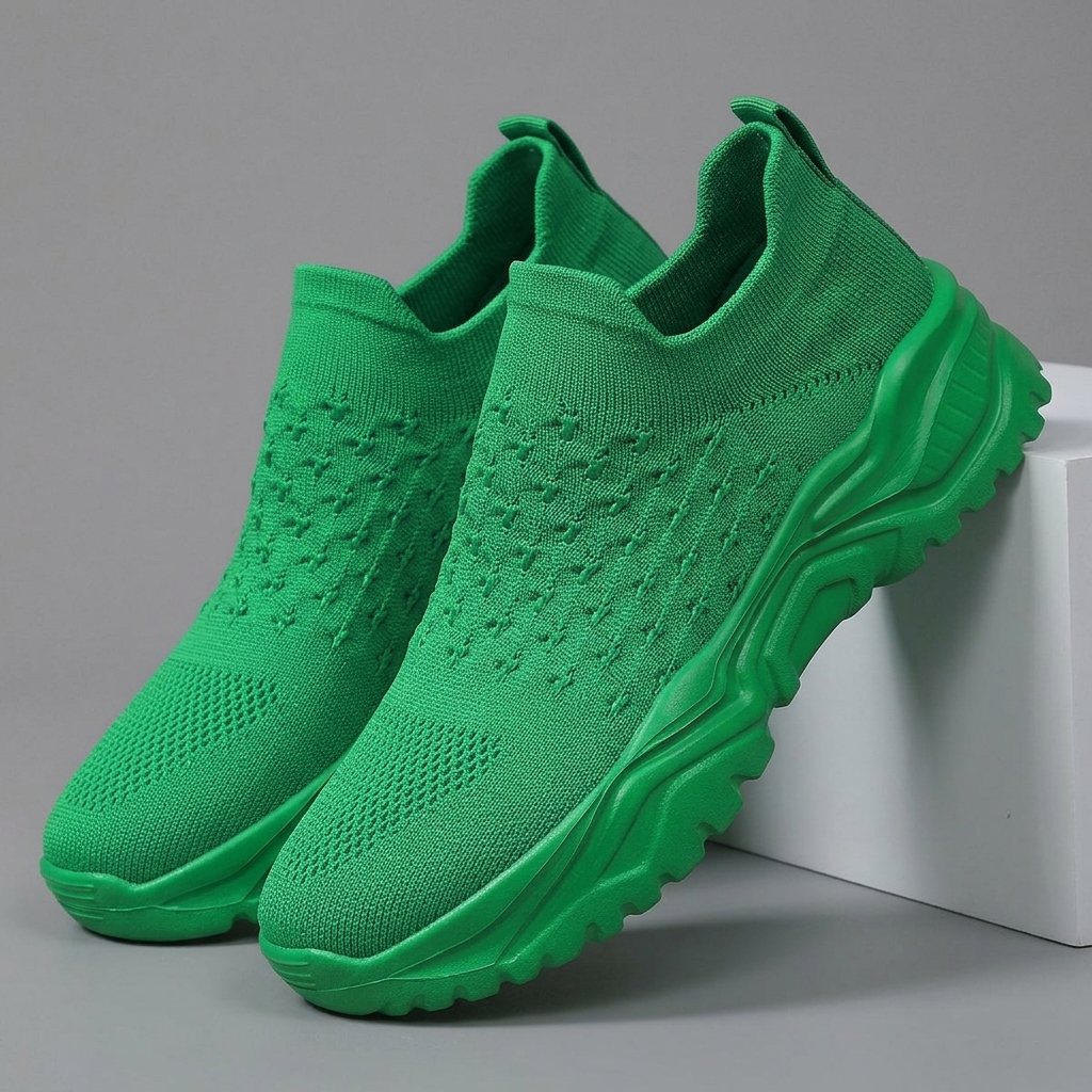 TEMU Women's Mesh Sneakers Sock Lightweight Breathable Running Shoes Thick Sole Height Increase Versatile Casual Shoes - Fashionable Comfortable