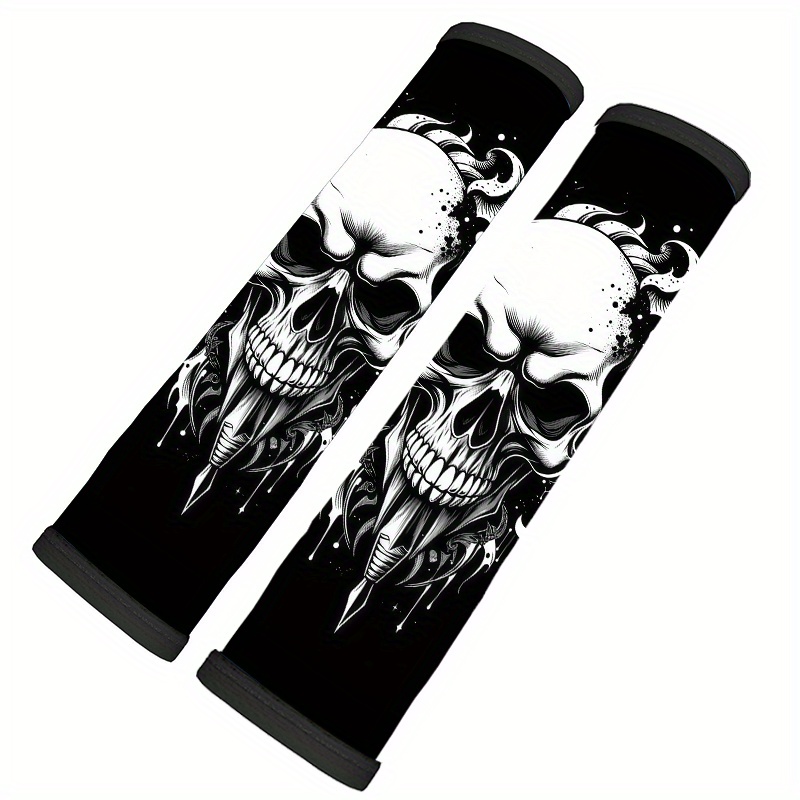 TEMU 1/2pcs Car Seatbelt Shoulder Protector, Tattoo Style, Universal Fit, Soft Polyester Fabric, Fashionable Auto Interior Additions, Multifunctional