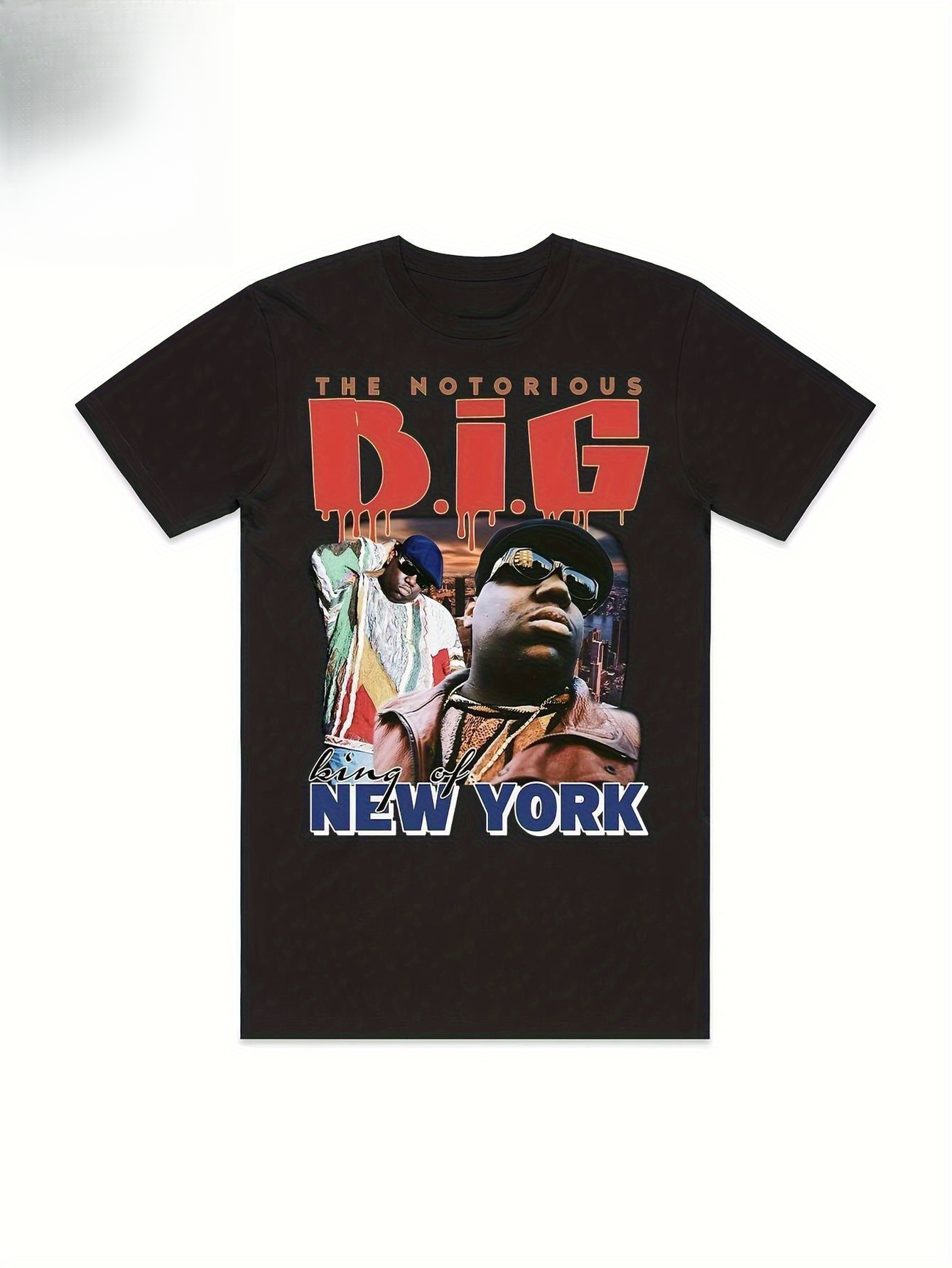 herren hip hop grafik t-shirt mit the - 230g kurzarmshirt mit retro   und mikrofon design