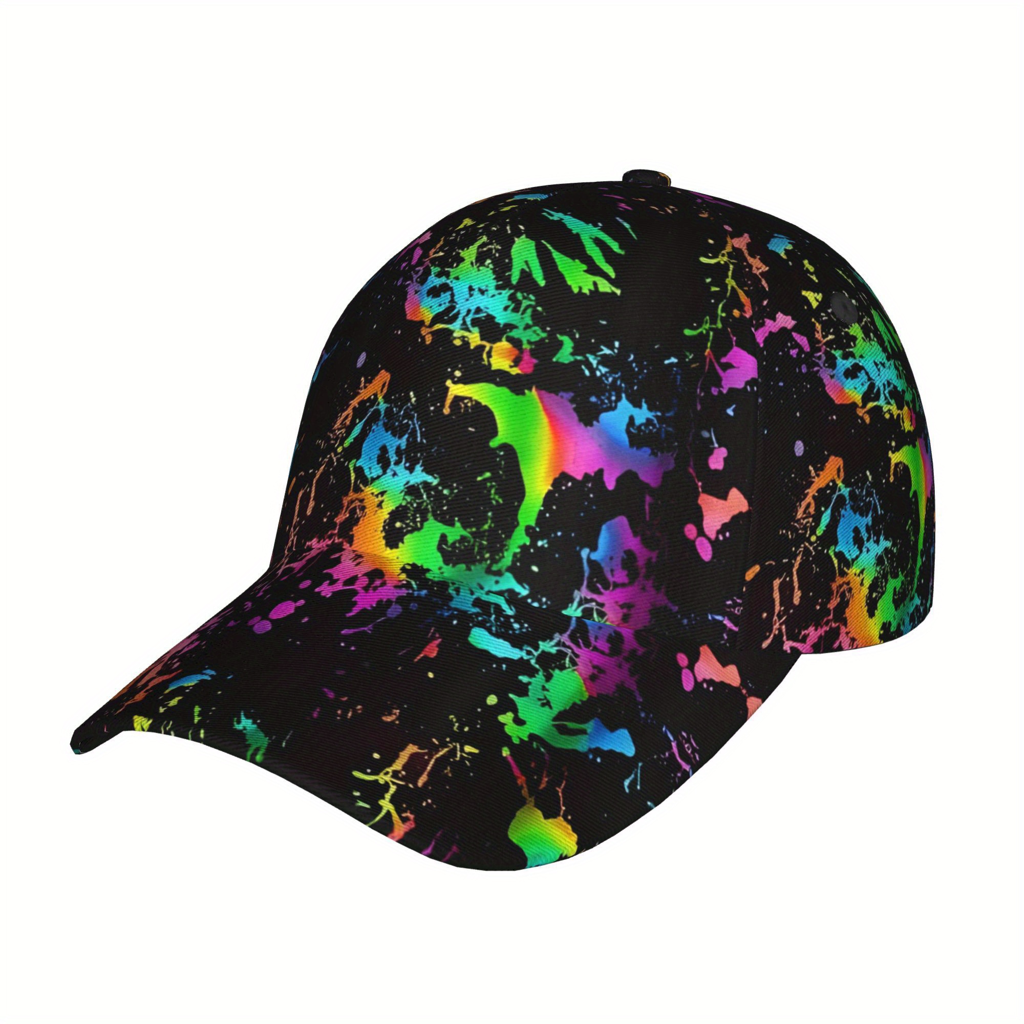 E-shop 1 Stück Baseballkappe mit Tintenflecken, geeignet für beide Geschlechter - eine leichte und verstellbare Sonnenhut mit breiter Krempe, für einen