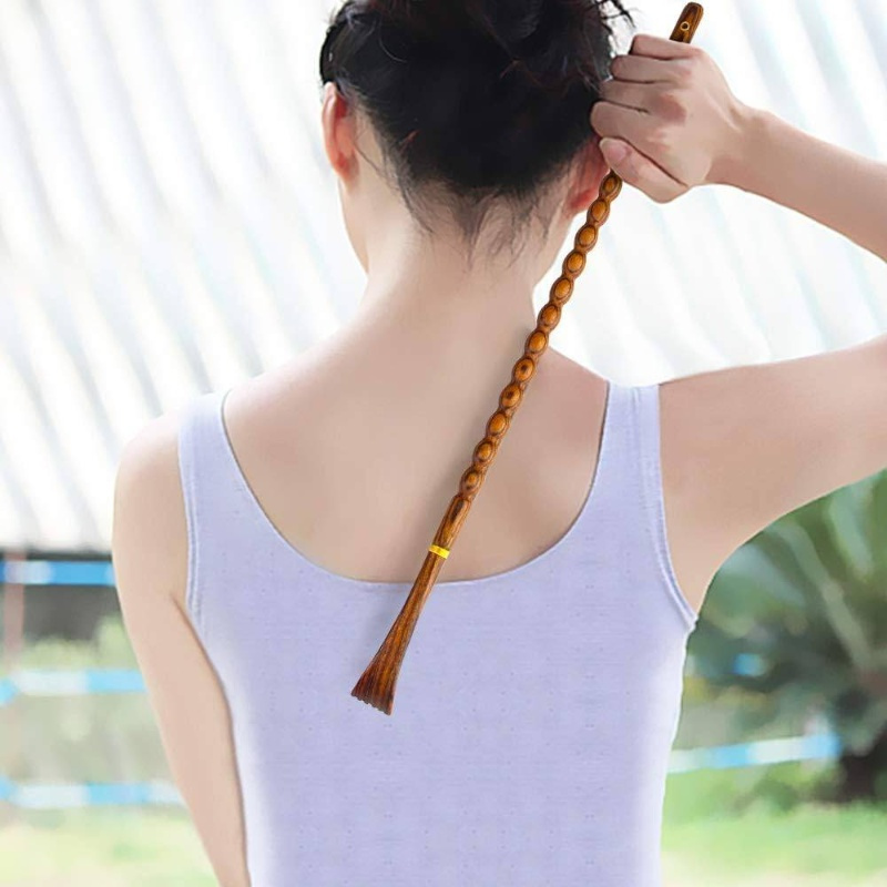 natural bocote wood back massager itching, long sturdy back scratchers, body relaxation massager, back massage tool, spine   stretcher, lower back massager, massage tool back, spine support, durable tool, handcrafted massager, handcarved massager,   wood, office workers, home Product details 3