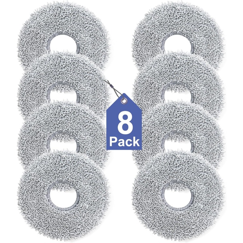 8 Pack Mop Pads For X50/l40/x40/x30/l20/l40s Ultra Ae/ce/l10s Pro Ultra, L10s Pro Gen2/l10s Plus, For V50/e40/p10/p50 Pro Ultra, Robot Vacuum Reusable Microfiber Mop Cloth Accessories