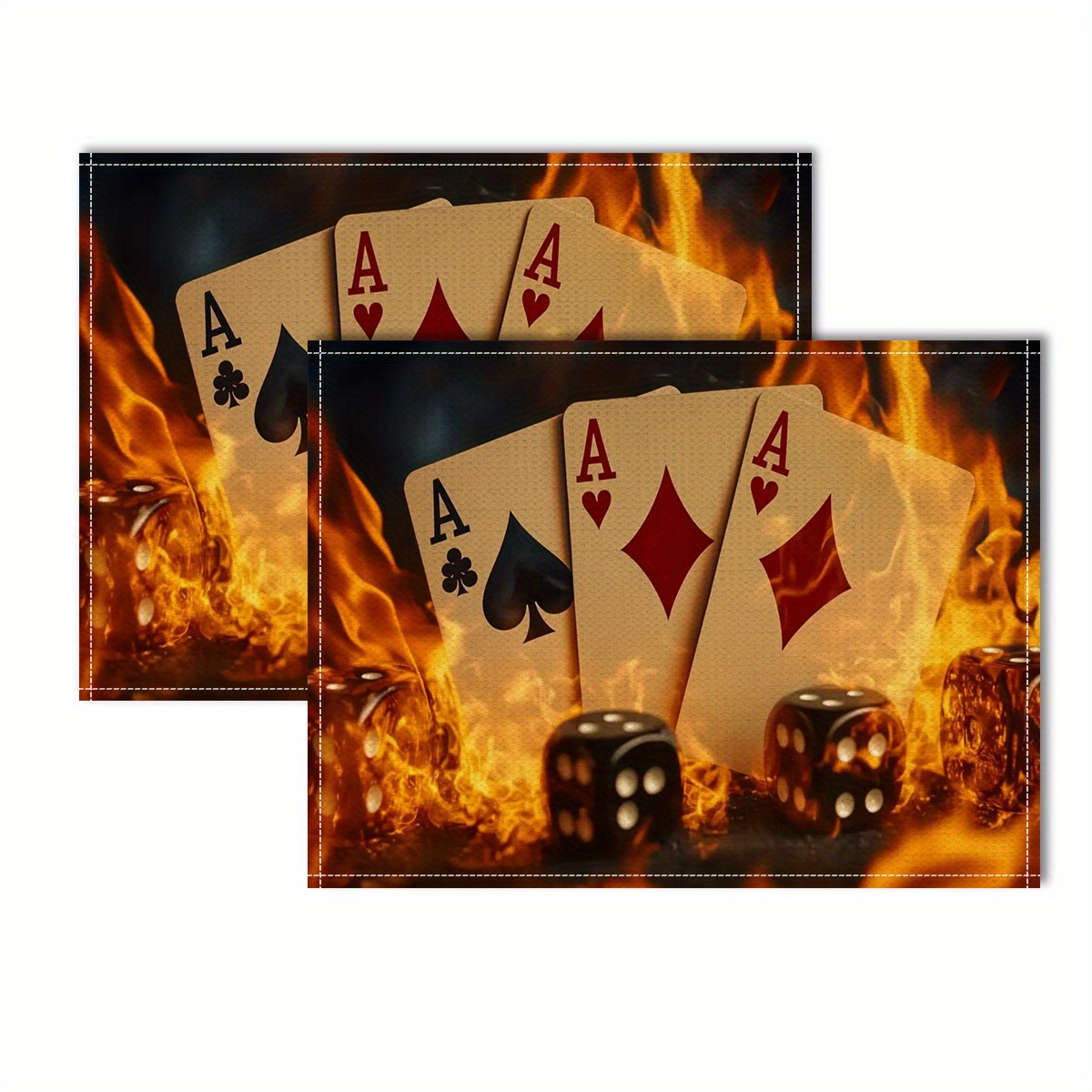 2/4/6 stück quadratische platzsets premium ace karten würfel