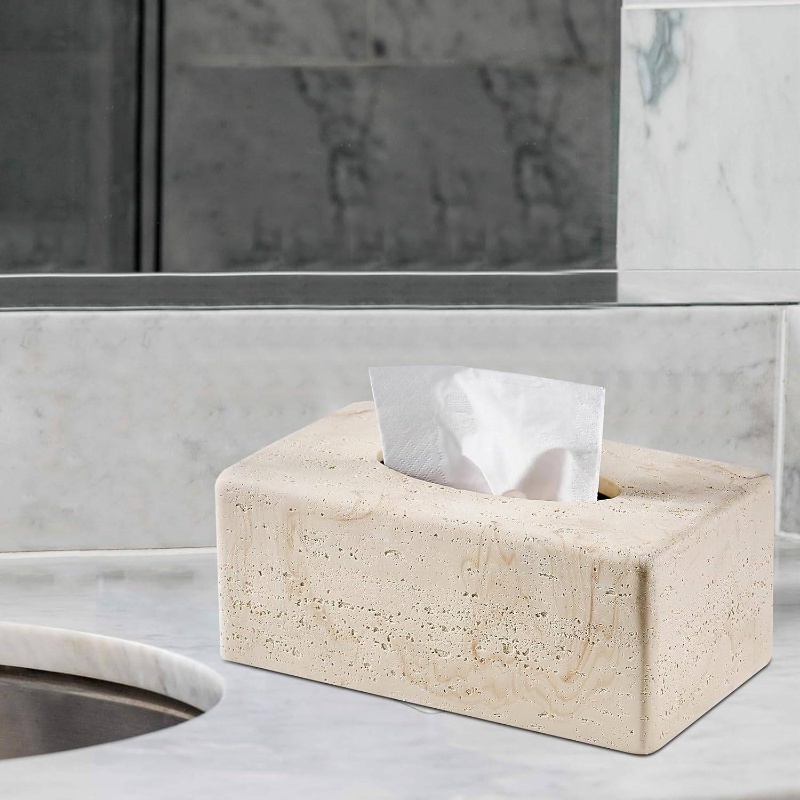 natural   textures tissue box cover - heavy-duty resin rectangular bathroom countertop organizer, 4-inch height, beige marble design for home decor, office, or bedside table, durable & stylish storage solution, bathroom decor and accessories, office accessory, modern decor,  , textured surface, sturdy construction, home organizers, minimalist decor,   material, office workers, decorative cube holder, fall home decor with burlap texture design Product details 4