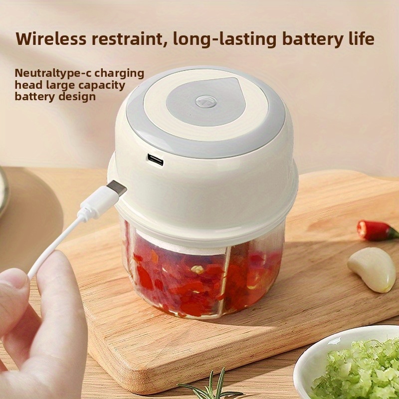   electric garlic press and chopper automatic usb powered garlic   operation   with twist and lock lid for garlic nuts vegetables easy clean kitchen appliance for home small kitchens food preparation aid twist mechanism design durable kitchenware Product details 2