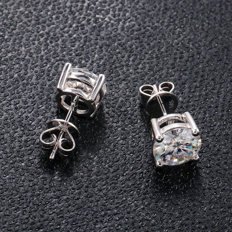 Women's 0.5/1/2/3 Carat Synthetic Zircon Earrings in 925 Silver