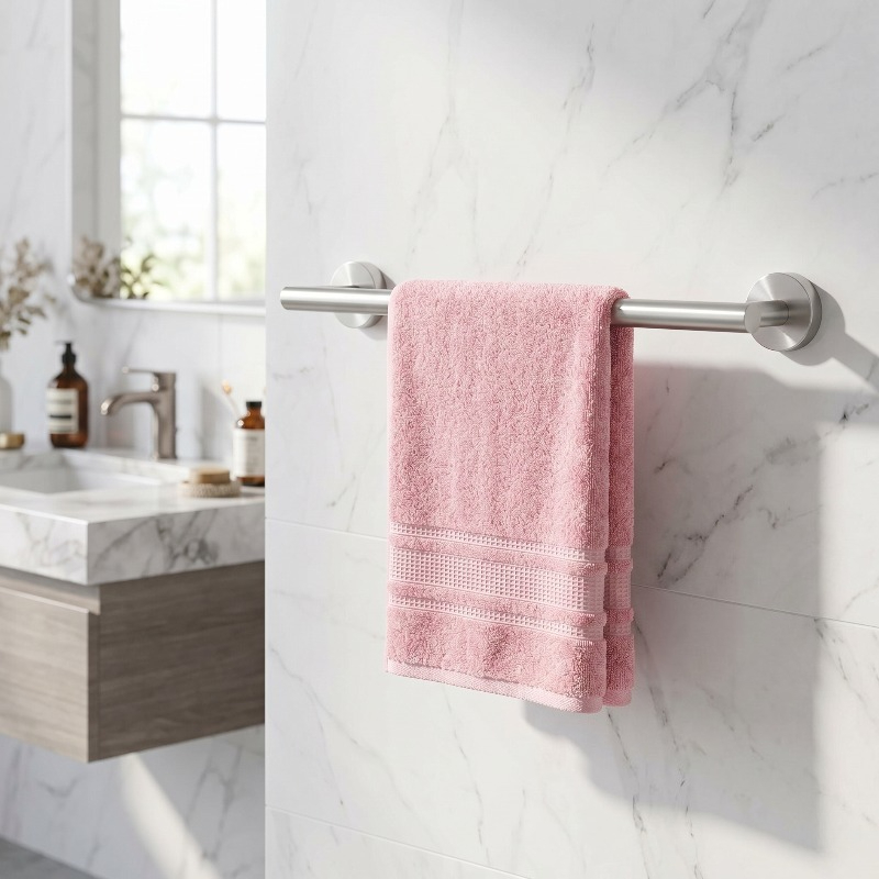 TEMU 1pc Support de Charge Robuste, Antirouille et Imperméable, Stable et Antidérapant, Barre de Sèche-Serviette de Bain, Design Mural Nickel Brossé,