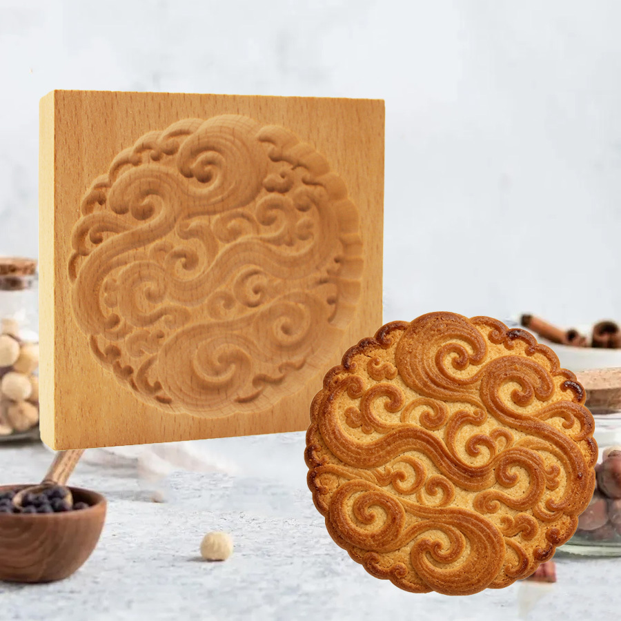 TEMU à biscuits en bois motif , machine à biscuits sablés, moule à pain d'épices, motif de traditionnel chinois, outil pour que fabriquent des