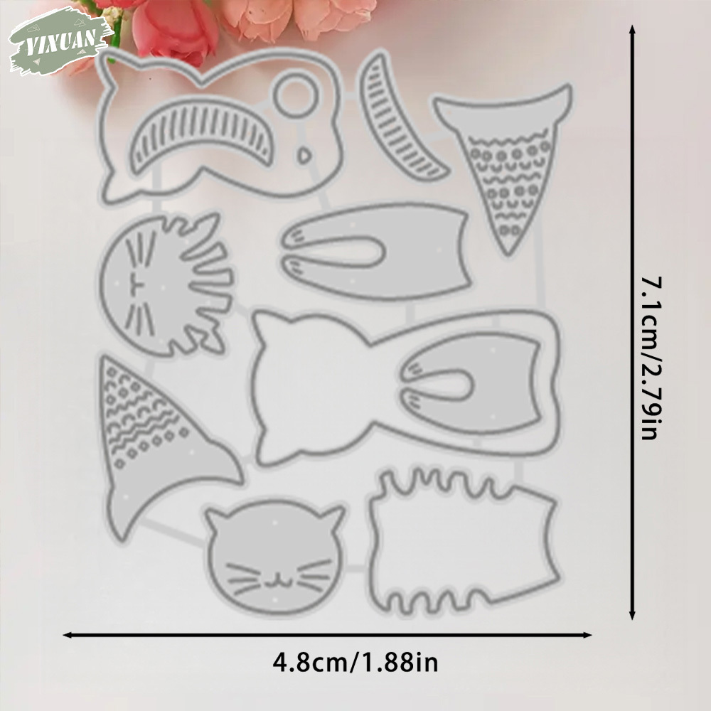TEMU 1pc Christmas-themed Cute Cat Cutting Dies For Scrapbooking Projects, Perfect For Handmade Gifts, , And Birthday Thank You Cards