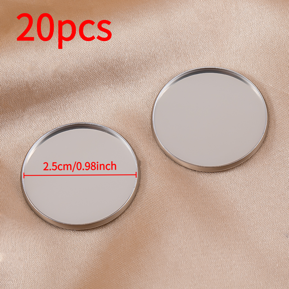 20pcs Stylish 201 Stainless Steel Round Tray Blank Base Inlay Tray For Making Hair Accessories Base Jewelry Making Parts