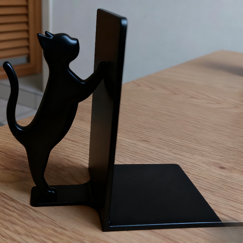 TEMU 1pc, Cat Bookend, Individual Book Holder, Featuring A Cat-shaped Bookend, Used To Secure All Books On Your Bookshelf, Fun Addition To Office