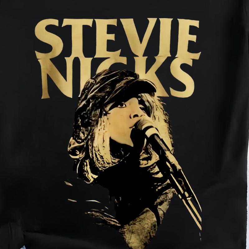 

Stevie Nicks Graphic Women's - Casual Summer Rock Singer Print, Soft Polyester , Crew Neck, Short Sleeve, Machine Washable