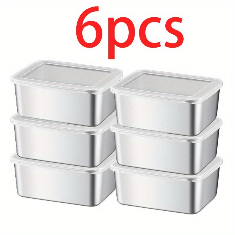 TEMU Stainless Steel Food Storage Containers With Lids, In Sets Of 5, 6, Or 8, Ideal For Outdoor Picnics, Meal Prep, Refrigerator Organization, And Kitchen