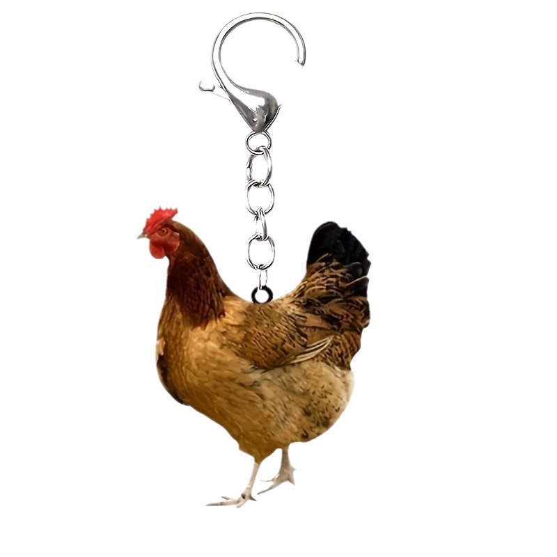 TEMU Chicken Keychain Key Ring Pendant Car Backpack Key Ring Accessory Birthday Gift