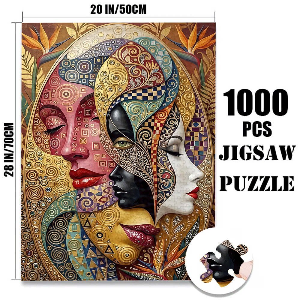 TEMU 500/1000 pièces Magnifiques puzzles d'art, jouets anti-stress pour adultes, interactif , peintures décoratives murales, jeux de , cadeau idéal
