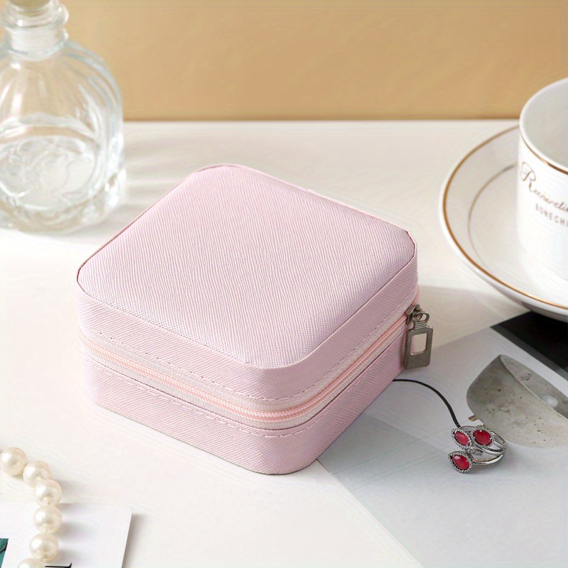 TEMU Portable Jewelry Box, Small, High-end, Exquisite Earrings, Earrings, Necklaces, Rings, Headwear Storage Box, Golden