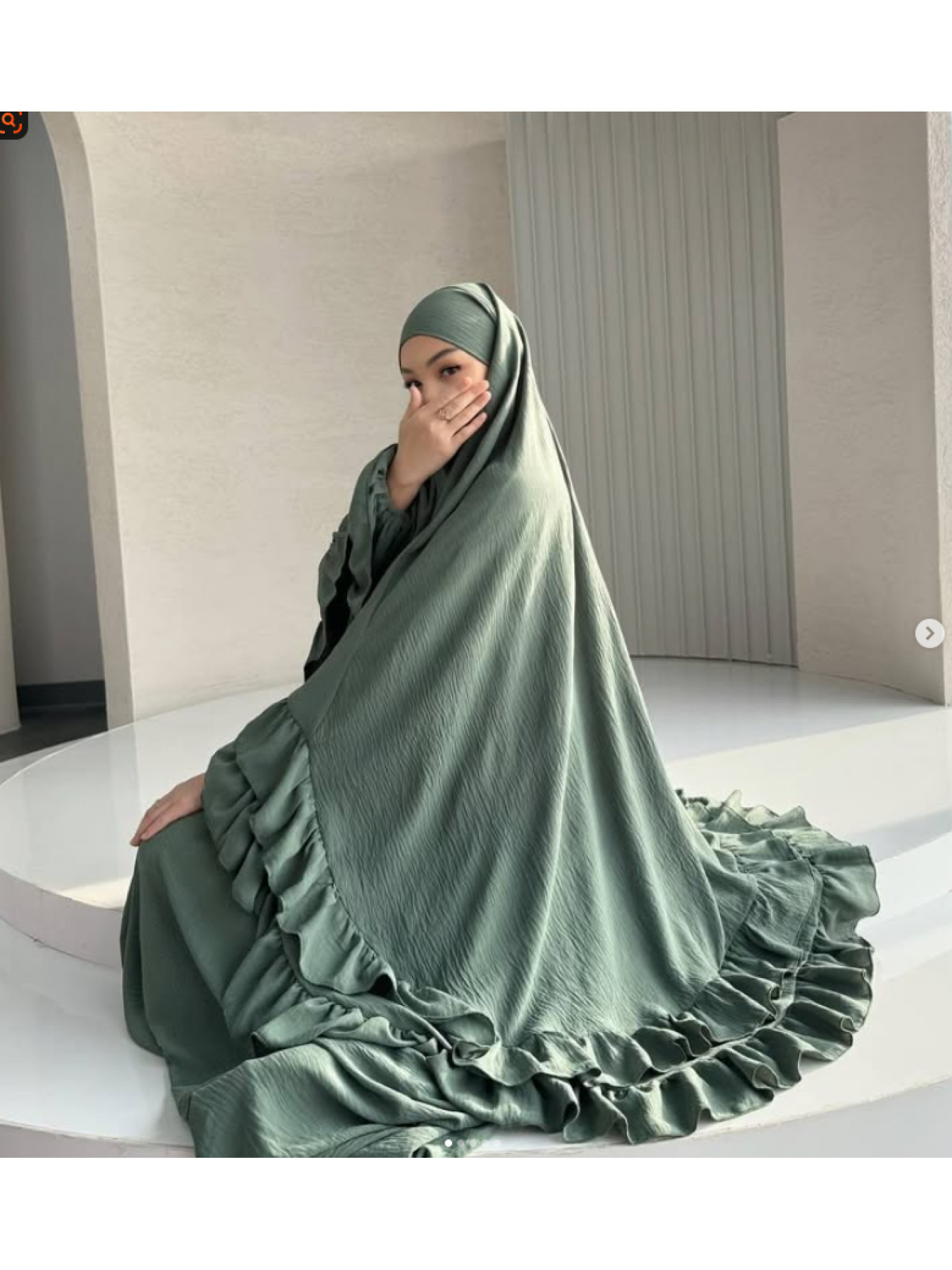 Women s Islamic Hijab outfit - Elegant Full Abaya & Khimar with Waist Tie, Loose A-Line Muslim dress for  ,  , Everyday - Modest Arabian gown in Olive Green/Teal - Machine Washable Non-See-Through  ,   Attire, Flared Sleeves, Comfortable Fabric, Religious Wear